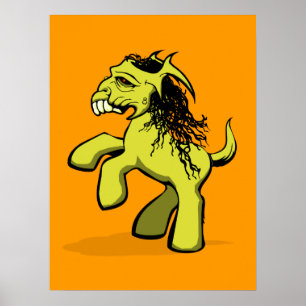 Mijn Creepy Little Pony (Geel) Poster