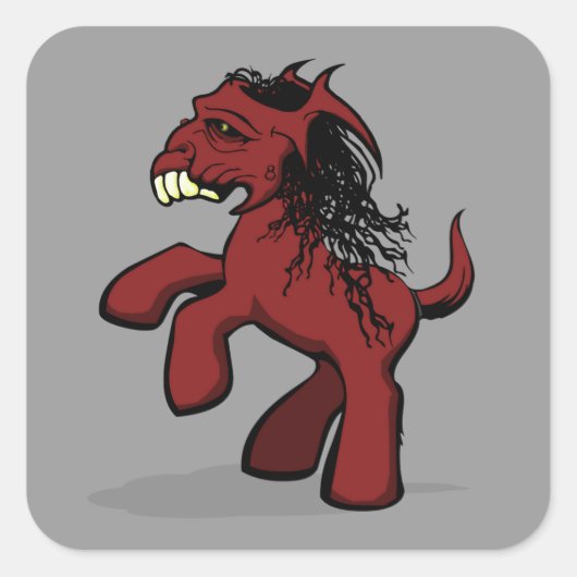 Mijn Creepy Little Pony Vierkante Sticker (Voorkant)