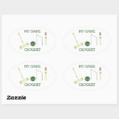 Mijn Croquet Spel Ovale Sticker (Vel)