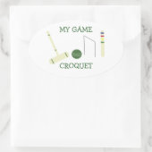 Mijn Croquet Spel Ovale Sticker (Tas)