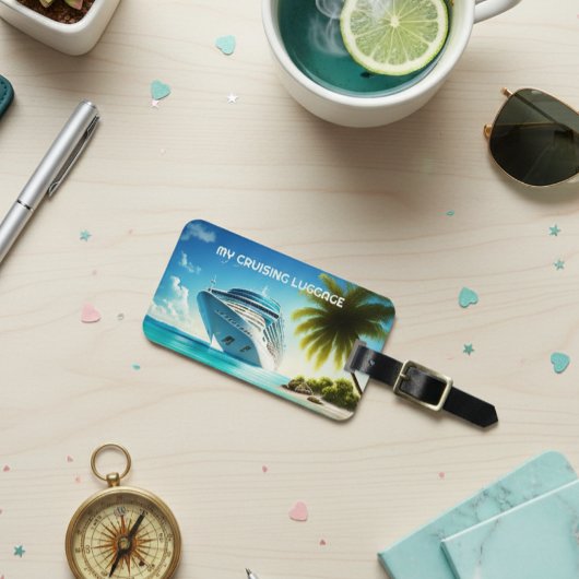 Mijn cruiseschip met bagage bagagelabel