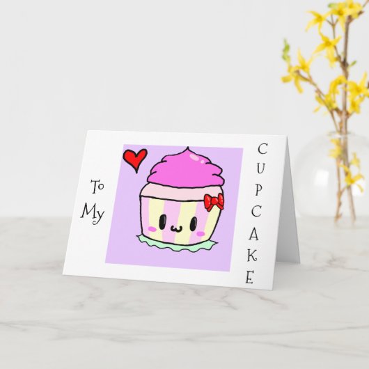 MIJN CUPCAKE-NIEMAND IS ZOETER DAN "JIJ" VERJAARDA KAART (Gele Bloem)