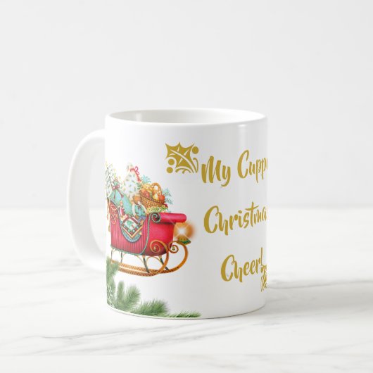 Mijn Cuppa-kerstcheer Santa Sleigh-Cadeaus Koffiemok (Voorkant links)