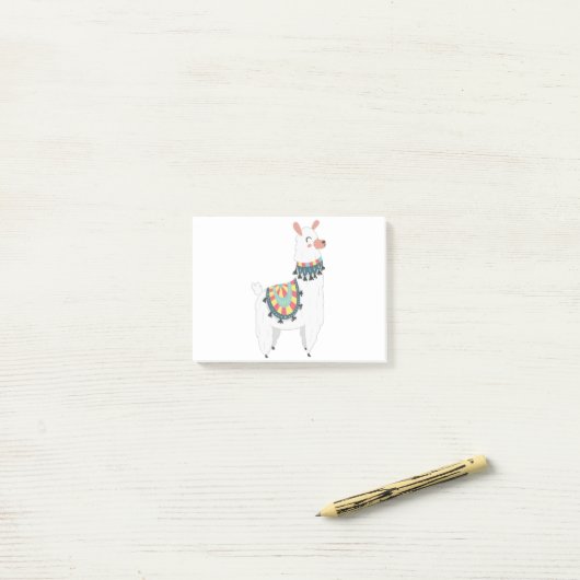 Mijn Cute Llama Post-it® Notes (Op bureau)