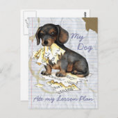 Mijn Dachshund Ate Mijn Lesson Plan Briefkaart (Voorkant / Achterkant)