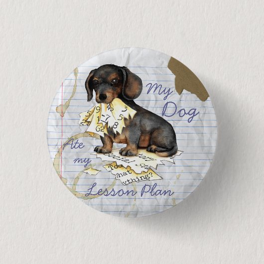 Mijn Dachshund Ate Mijn Lesson Plan Ronde Button 3,2 Cm (Voorkant)