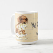 Mijn Dachshund Ate mijn thuiswerk Koffiemok (Voorkant links)