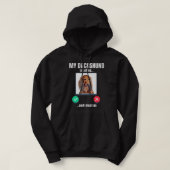 Mijn Dachshund belt en ik moet lang achterover gaa Hoodie (Design voorkant)