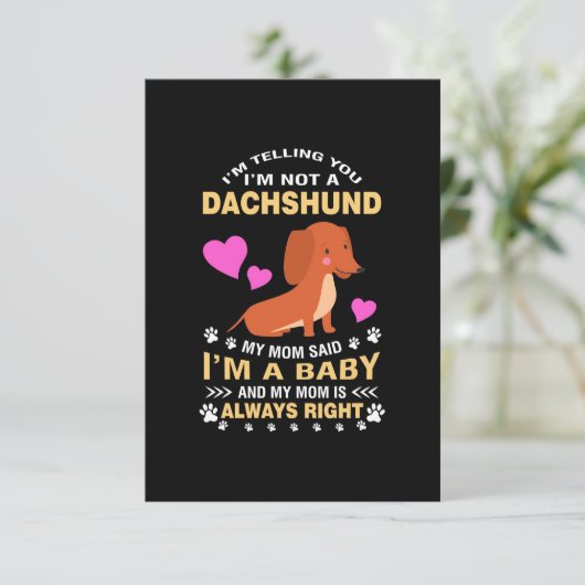 Mijn Dachshund is mijn Baby Bedankkaart (Staand voorkant)