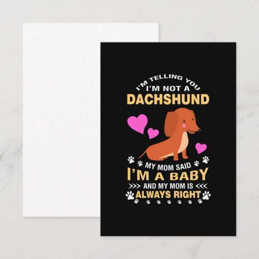 Mijn Dachshund is mijn Baby Bedankkaart (Voorkant / Achterkant)