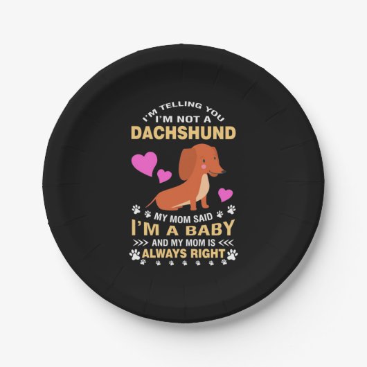 Mijn Dachshund is mijn Baby Papieren Bordje (Voorkant)