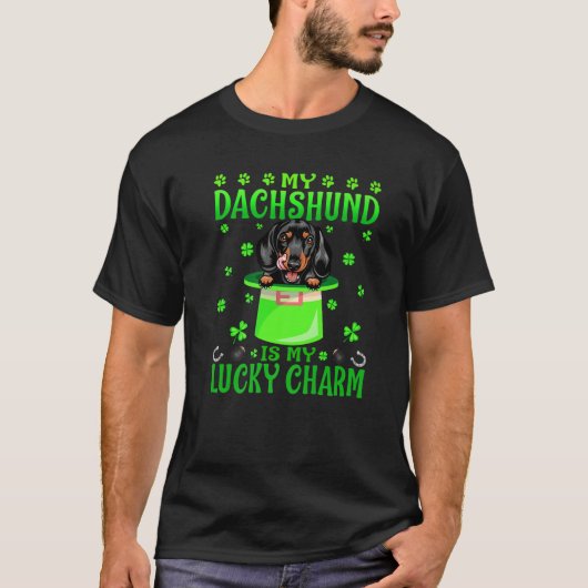 Mijn Dachshund is mijn Lucky Charm St. Patrick's D T-shirt (Voorkant)