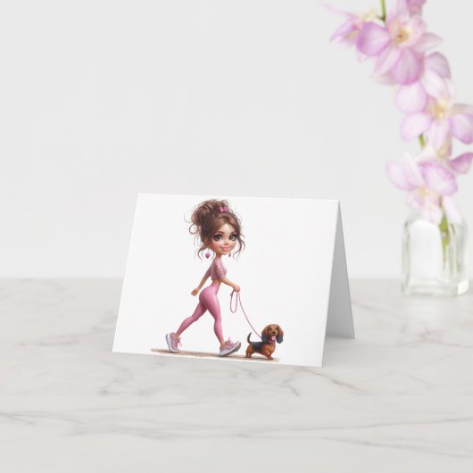 Mijn Dachshund lopen Kaart (Orchidee)