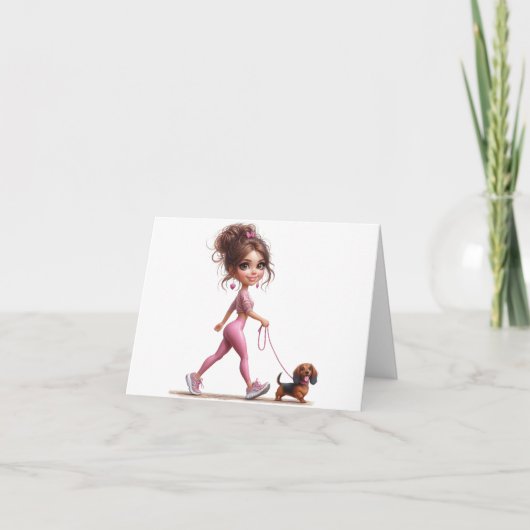 Mijn Dachshund lopen Kaart (Voorkant)