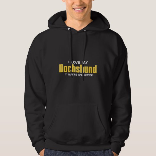 Mijn Dachshund maakt me beter Hoodie (Voorkant)