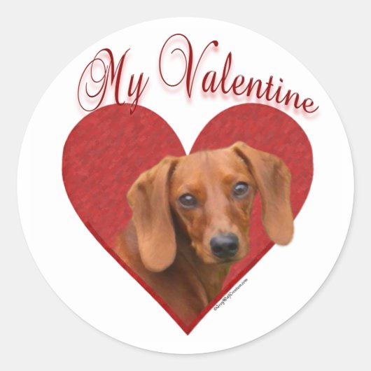 Mijn Dachshund Valentijn Ronde Sticker (Voorkant)