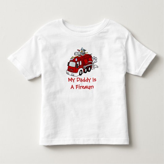 MIJN DADDY IS EEN FIREMAN Kinder Red Fire truck Kinder Shirts (Voorkant)