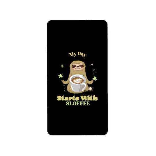 Mijn dag begint met Sloffee Etiket (Voorkant)