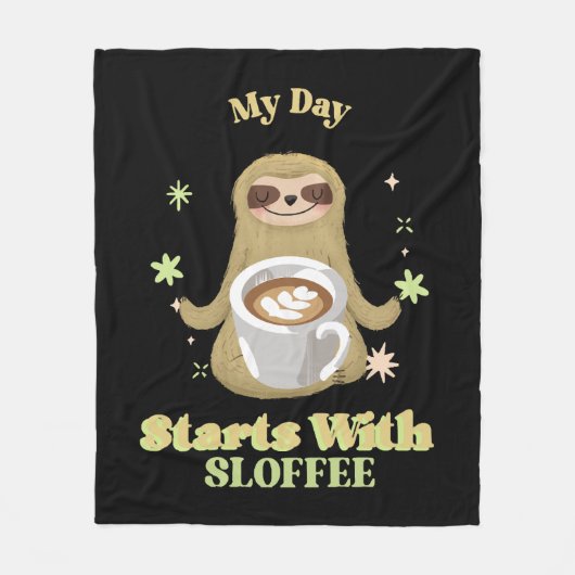 Mijn dag begint met sloffee fleece deken (Voorkant)
