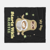 Mijn dag begint met sloffee fleece deken (Voorkant (Horizontaal))