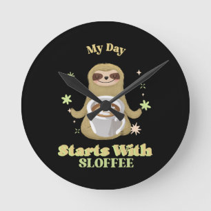 Mijn dag begint met sloffee ronde klok