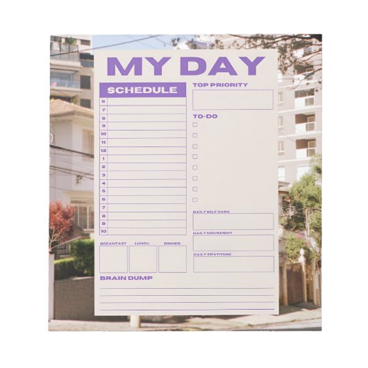 Mijn dag / dagelijks notitieblok (Voorkant)