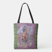Mijn dag in het Boerderij Poppy springen tartan pl Tote Bag (Achterkant)