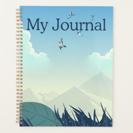 "Mijn Dagboek" | Serene Berglandschap & Blauwe Planner