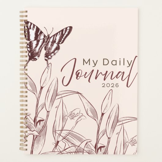 "Mijn Dagelijkse Agenda" 2026 | Vintage Vlinder Planner (Voorkant)