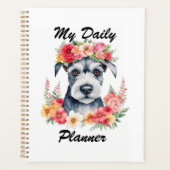 Mijn dagelijkse planner Mini Schnauzer Bloem Roze  (Voorkant)