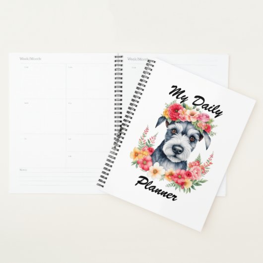 Mijn dagelijkse planner Mini Schnauzer Bloem Roze  (Display)