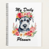 Mijn dagelijkse planner Mini Schnauzer Bloem Roze  (Voorkant)