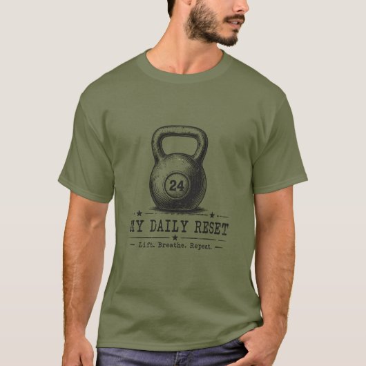 Mijn Dagelijkse Reset | Lift Breathe Repeat Workou T-shirt (Voorkant)