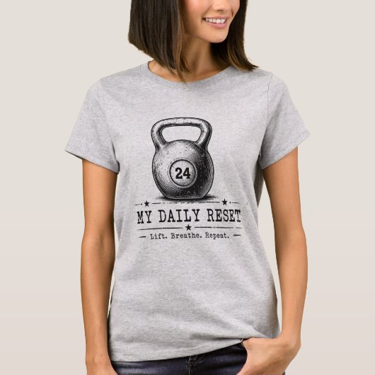 Mijn Dagelijkse Reset | Lift Breathe Repeat Workou T-shirt (Voorkant)