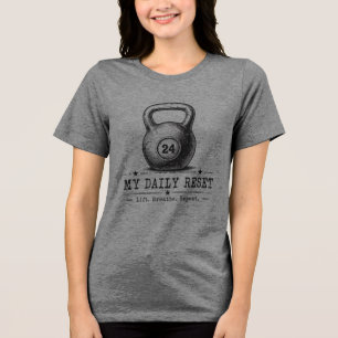 Mijn Dagelijkse Reset Lift Breathe Repeat Workou Tri-Blend Shirt