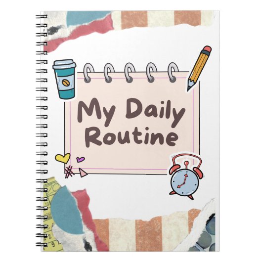 Mijn dagelijkse routine Cahier met spiralen Notitieboek (Voorkant)