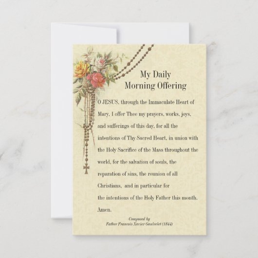 Mijn dagochtend biedt gebeden Floral Heilige Kaart (Voorkant)