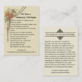 Mijn dagochtend biedt gebeden Floral Heilige Kaart Visitekaartje (Voorkant / Achterkant)