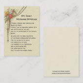 Mijn dagochtend biedt gebeden Floral Heilige Kaart Visitekaartje (Voorkant / Achterkant)