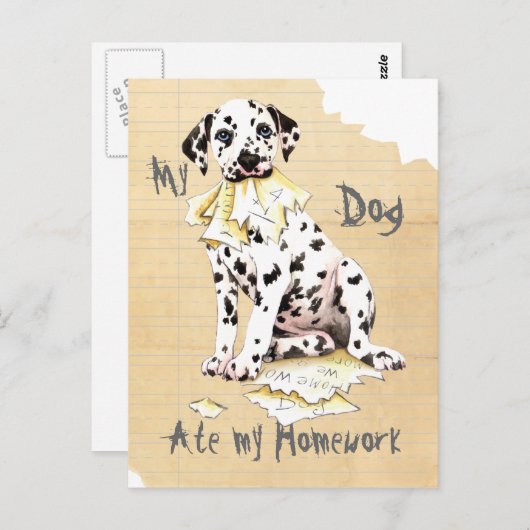 Mijn Dalmatian Ate Mijn thuiswerk Briefkaart (Voorkant / Achterkant)