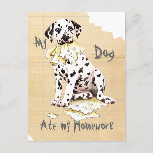 Mijn Dalmatian Ate Mijn thuiswerk Briefkaart (Voorkant)