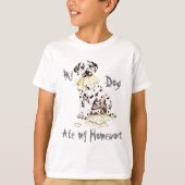 Mijn Dalmatian Ate Mijn thuiswerk T-shirt (Voorkant)