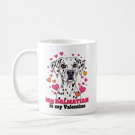 Mijn Dalmatiër is mijn Valentijn Schattige Funny Koffiemok (Links)
