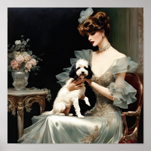 Mijn dame en haar puppy poster (Voorkant)