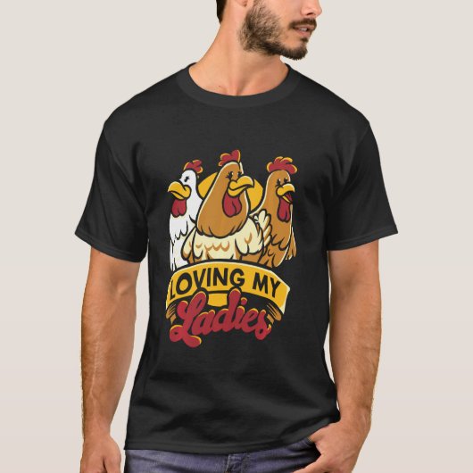 Mijn dames liefhebben van grappige kippen boerderi t-shirt (Voorkant)