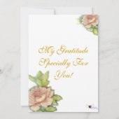 Mijn dankbaarheid speciaal voor u! bedankkaart (Achterkant)