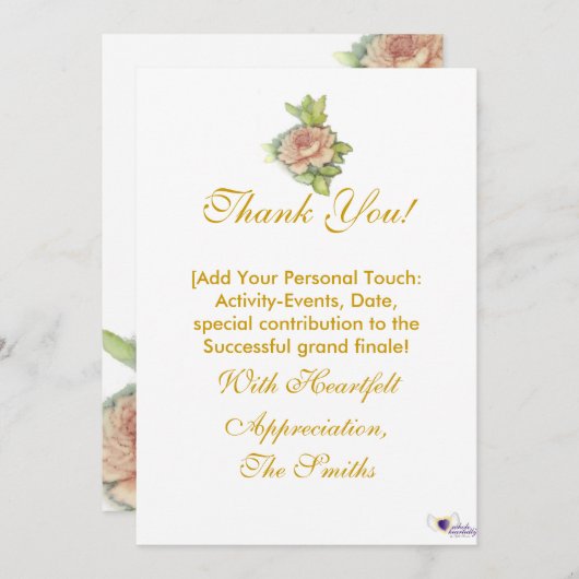 Mijn dankbaarheid speciaal voor u! bedankkaart (Voorkant / Achterkant)