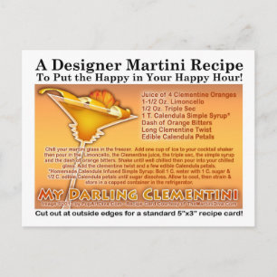 Mijn Darling Clementini Martini Recipe Briefkaart