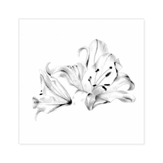 Mijn Darling White Lily Elegant Botanical Chic Rubberstempel (Afrduk)