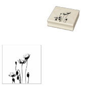 Mijn Darling Wild Poppies Elegant Botanical Rubberstempel (Gestempeld)